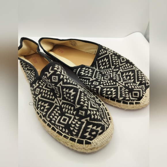 J Crew Loafer Shoes Size 10 Woven Flats Moccasin Style Womens Espadrilles - Picture 4 of 8